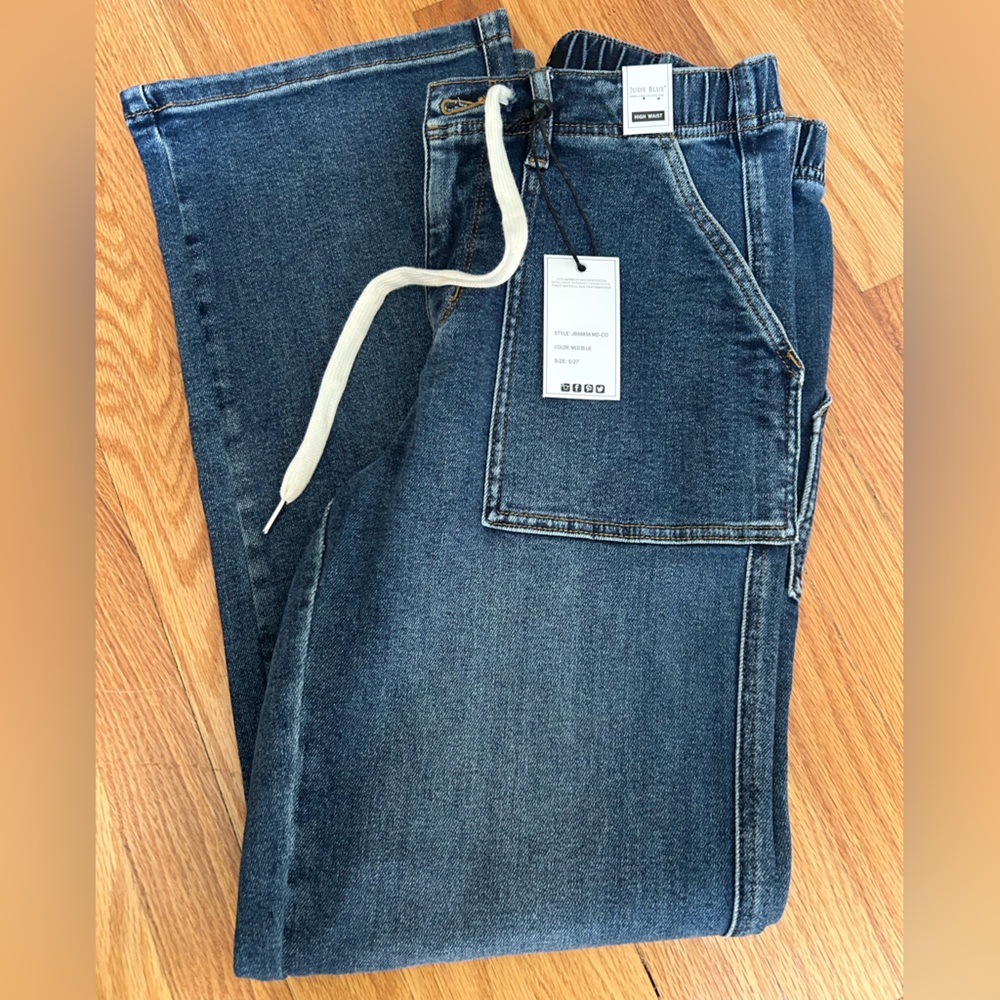 Judy Blue Larkin High-Rise Drawstring Wide Leg Denim BNWT